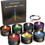 Chakra Candles with Premium Crystal and Healing Stones Luxury Meditation Scented Candles Gift Set for Women Stress Relief Spiritual Decor Healing Candles for Yoga, Aromatherapy