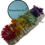NessaStores 12 pcs Chakra Sinuata Flower White Sage Smudge Sticks, 4-Inch Hand Tied, All Natural, Ethically Sourced for Home Cleansing, & Stress Relief JC-071